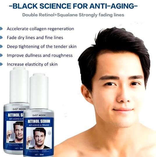 Collagen Men Face Serum Anti Wrinkle Anti Aging Hyaluronic Acid Moisturizing Firming Lifting Brightening Man Facial Skin Care(Pack Of 2)