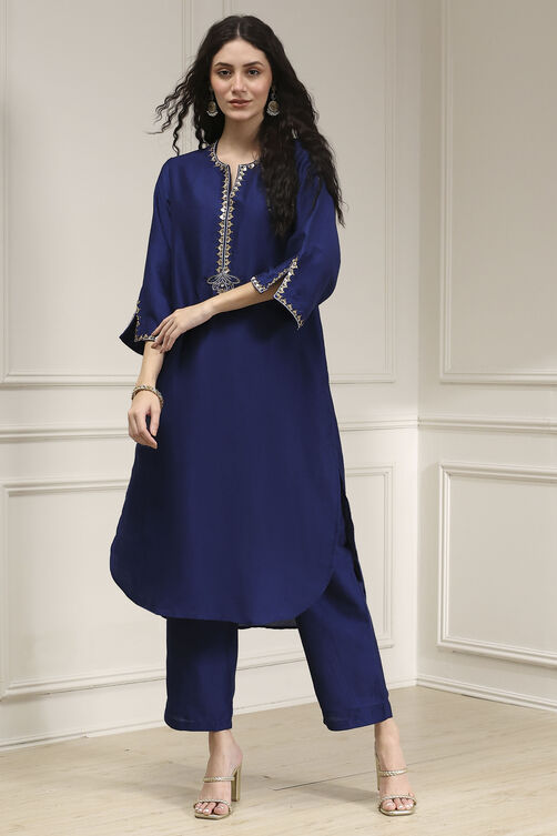Royal Sapphire Embroidered Kurta Set